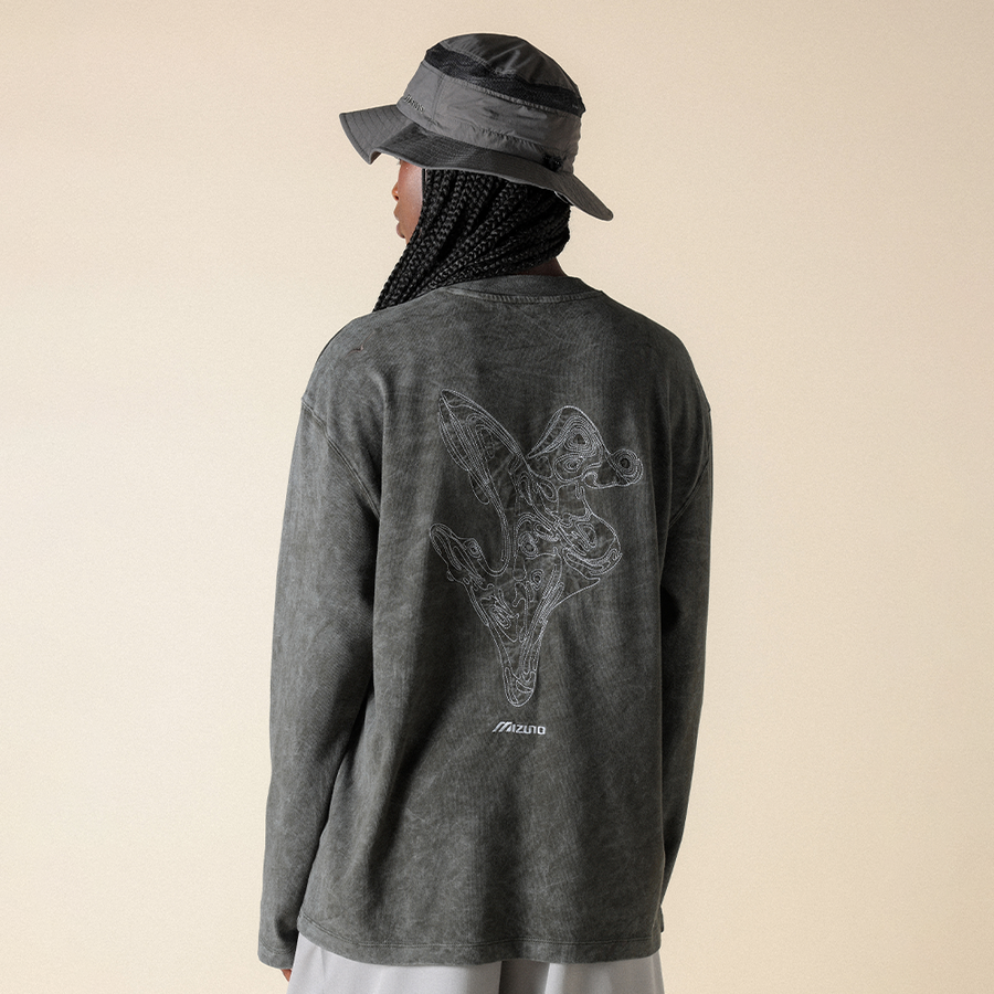 Mizuno Sportstyle FloraTech Long Sleeve Peat Charcoal
